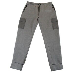 Public Record Mens Jogger Pants L Light Gray Cargo Pockets 100% Polyester